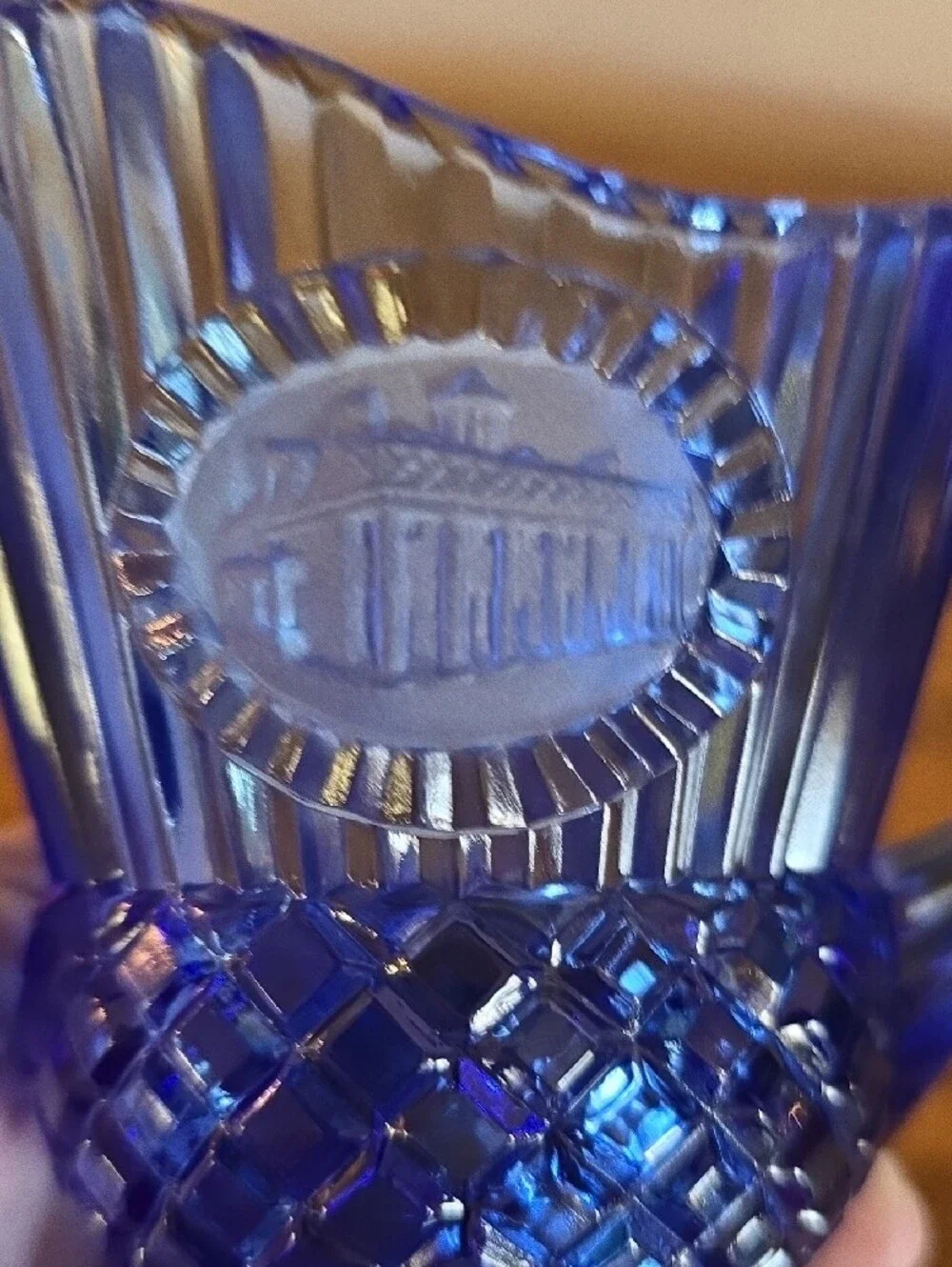 Avon Fostoria Glass Goblets and Creamer Set Tote 13